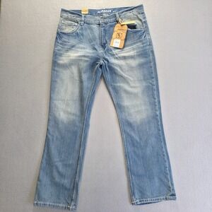 Flypaper Men's Straight Leg Denim Blue Light Wash Jeans Size 38x30 NWT